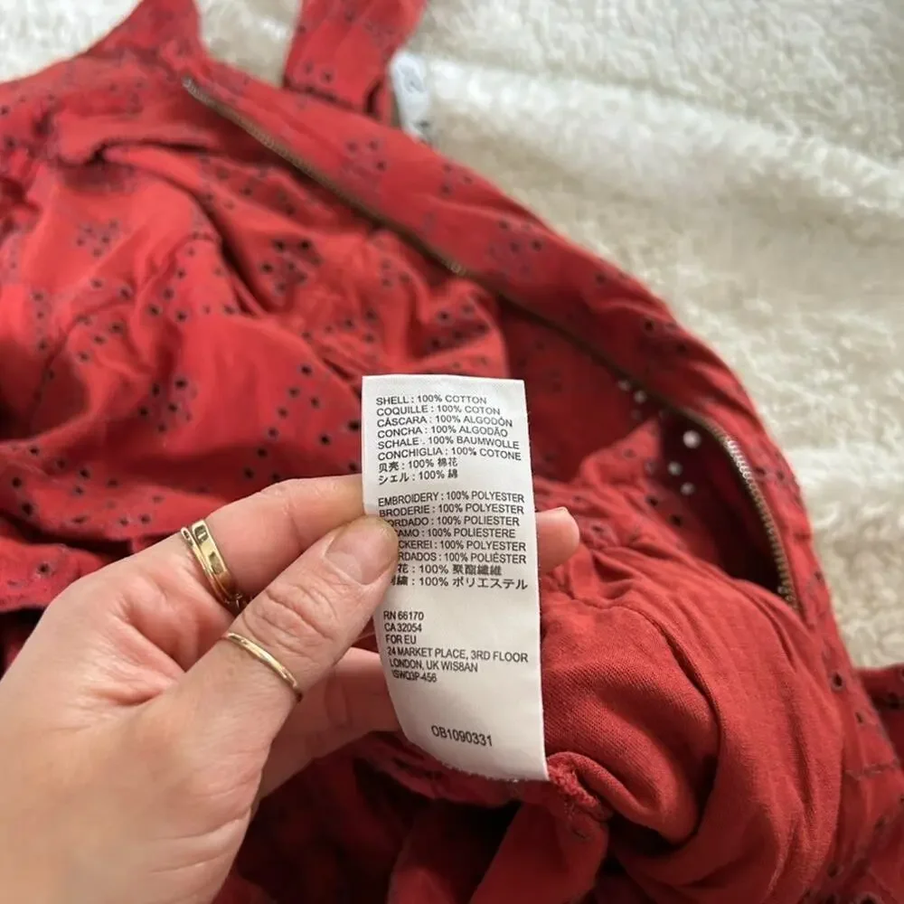 Free People Womens Collared Orange Jumpsuit Sz 0 Boho Utility Core Indie Casual - Picture 8 of 8